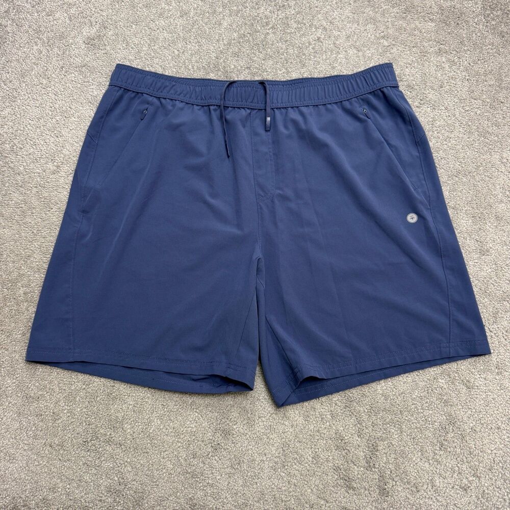 Soybu Active Training Performance Shorts Mens XL Navy Blue Zipper Pockets Active
